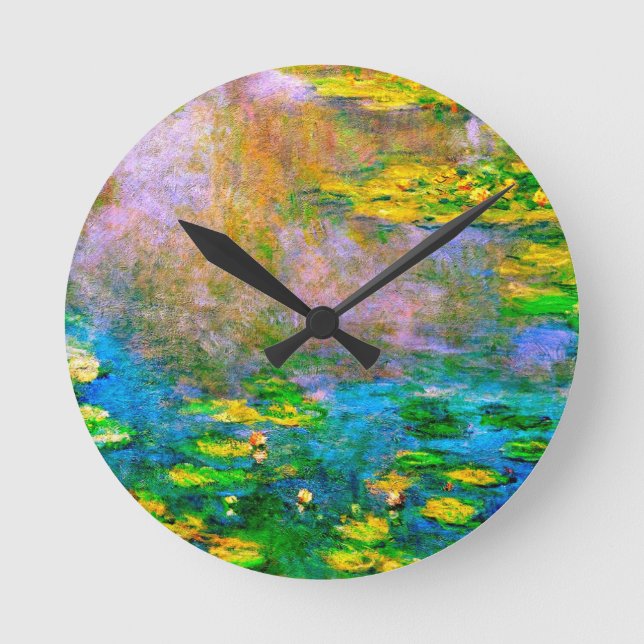 Wasserlilien-013 Runde Wanduhr (Vorderseite)