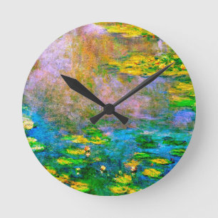 Wasserlilien-013 Runde Wanduhr