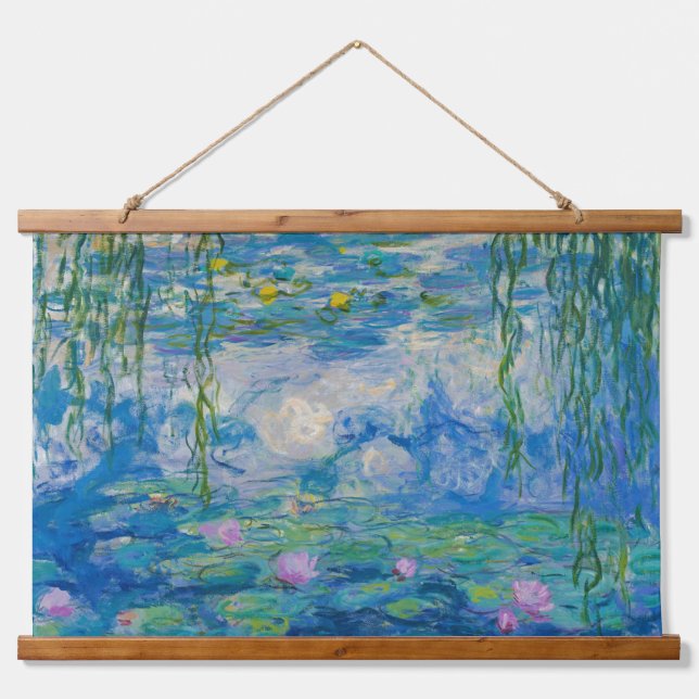 Wasserlilien, 1916-1919 von Claude Monet Wandteppich Mit Holzrahmen (Vorne)