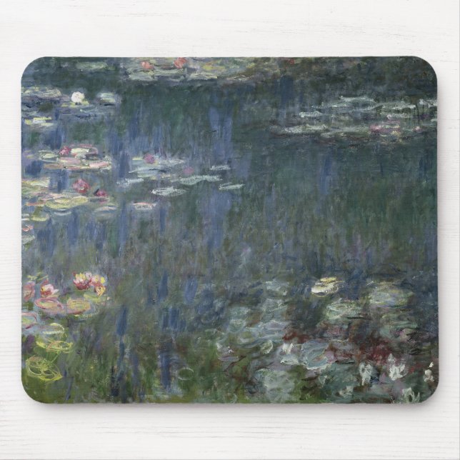 Wasserlilien Claudes Monet |: Grüne Reflexionen Mousepad (Vorne)