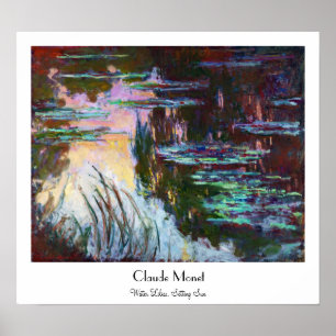 Wasserlilien, das Sun Claude Monet Poster