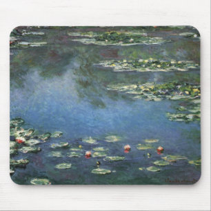 Wasserlilien durch Claude Monet, Vintage Blumen Mousepad