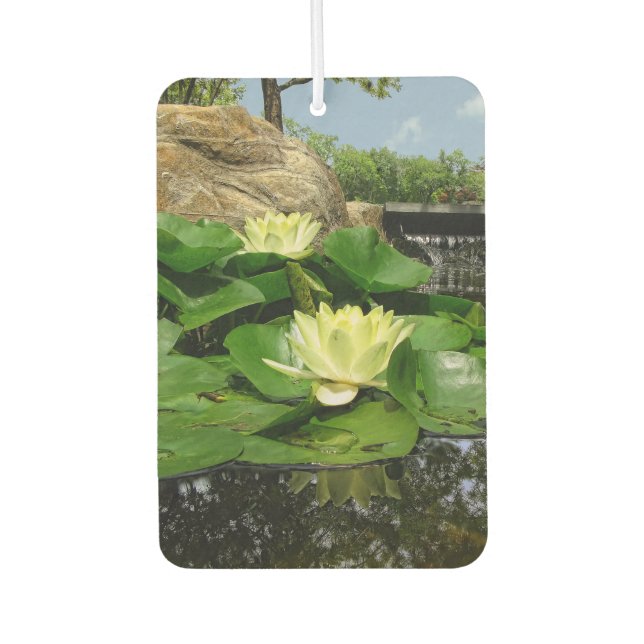 Wasserlilien im Teich Autolufterfrischer (Vorderseite)