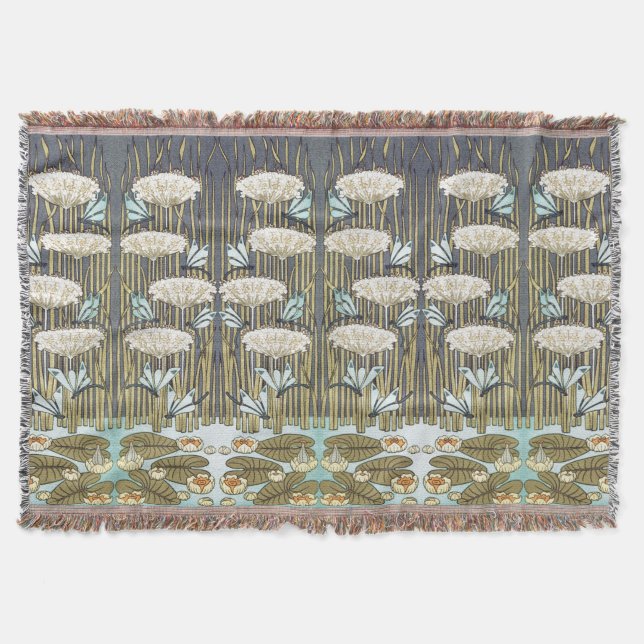 Wasserlilien, Libellen, Marsh Art Nouveau Decke (Vorderseite)