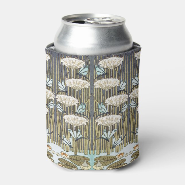 Wasserlilien, Libellen, Marsh Art Nouveau Dosenkühler (Kanne Vorderseite)