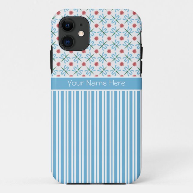 Wasserlilien, Libellen, Streifen: iPhone 5 Fall Case-Mate iPhone Hülle (Rückseite)