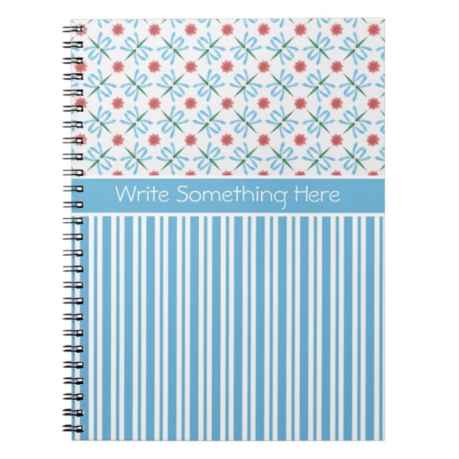 Wasserlilien, Libellen, Streifen-SpiralNotebook Notizblock (Vorderseite)