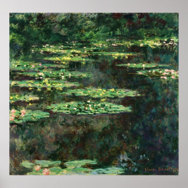 Wasserlilien mit Reflektionen Poster (Vorne)