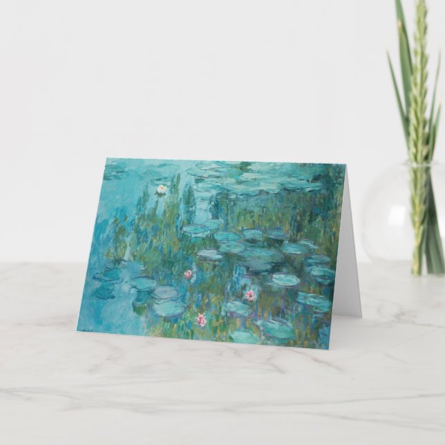 Wasserlilien, Ölgemälde der Kunst, Claude Monet Dankeskarte (Vorderseite)