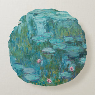 Wasserlilien, Ölgemälde der Kunst, Claude Monet Rundes Kissen