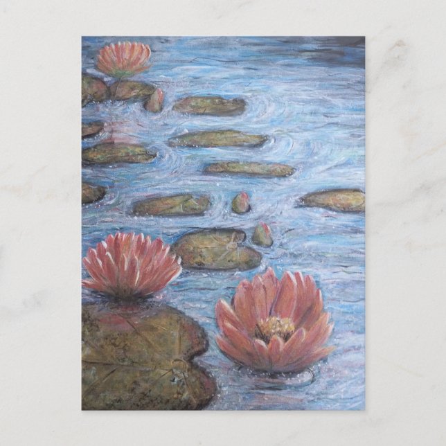 Wasserlilien Postkarte (Vorderseite)