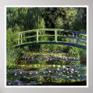 Wasserlilien und Japanische Brücke Poster