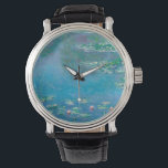 Wasserlilien von Claude Monet Kunstmalerei Armbanduhr<br><div class="desc">Schönes Meisterwerk von Claude Monet - Water Lilies aus seinem Garten in Giverny,  Frankreich. Eines der berühmtesten Kunstgemälde in der Kunstgeschichte und ein schönes Beispiel für Impressionismus. Das ist wirklich ein wunderbares Kunstwerk und ein großartiges Geschenk für Kunstliebhaber.</div>