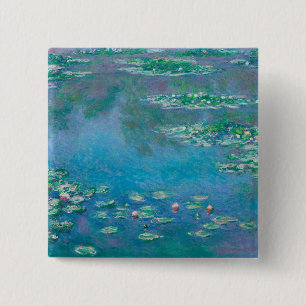 Wasserlilien von Claude Monet Kunstmalerei Button