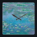 Wasserlilien von Claude Monet Kunstmalerei Quadratische Wanduhr<br><div class="desc">Schönes Meisterwerk von Claude Monet - Water Lilies aus seinem Garten in Giverny,  Frankreich. Eines der berühmtesten Kunstgemälde in der Kunstgeschichte und ein schönes Beispiel für Impressionismus. Das ist wirklich ein wunderbares Kunstwerk und ein großartiges Geschenk für Kunstliebhaber.</div>