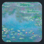 Wasserlilien von Claude Monet Kunstmalerei Quadratischer Aufkleber<br><div class="desc">Schönes Meisterwerk von Claude Monet - Water Lilies aus seinem Garten in Giverny,  Frankreich. Eines der berühmtesten Kunstgemälde in der Kunstgeschichte und ein schönes Beispiel für Impressionismus. Das ist wirklich ein wunderbares Kunstwerk und ein großartiges Geschenk für Kunstliebhaber.</div>