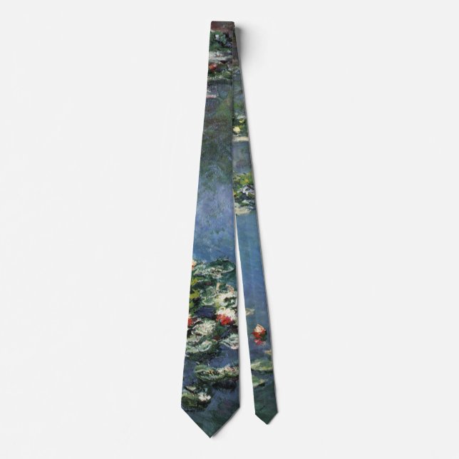 Wasserlilien von Claude Monet, Vintage Blume Krawatte (Vorderseite)