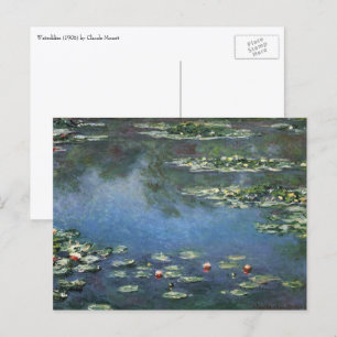 Wasserlilien von Claude Monet, Vintage Blume Postkarte