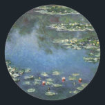 Wasserlilien von Claude Monet, Vintage Blume Runder Aufkleber<br><div class="desc">Water Lilies (1906) von Claude Monet ist ein Vintager Impressionismus Kunstlandschaft Blumen Gemälde. Es ist eine von vielen Variationen von Wasserliliengemälden, die Monet in seinem Blumengarten in Giverny, Frankreich, gemalt hat. Wasserlilie Blume in einem Teich der Frühjahrszeit. Über den Künstler: Claude Monet (1840-1926) war Gründer der französischen impressionistischen Malerei, wobei...</div>