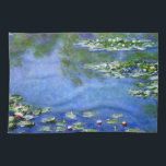 Wasserlilien von Claude Monet, Vintage Kunst Geschirrtuch<br><div class="desc">Wasserlilien von Claude Monet sind ein Vintager Impressionismus, ein Kunstmalerei mit Wasserlilien in einem Teich im Garten von Monet auf seiner Zuhause in Giverny, Frankreich. Ein sonniger Frühlingstag oder Sommertag mit einem strahlend blauen Himmel im Teich. Claude Monet malt gerne "en plein air" oder "im Freien". Eine Serie von über...</div>