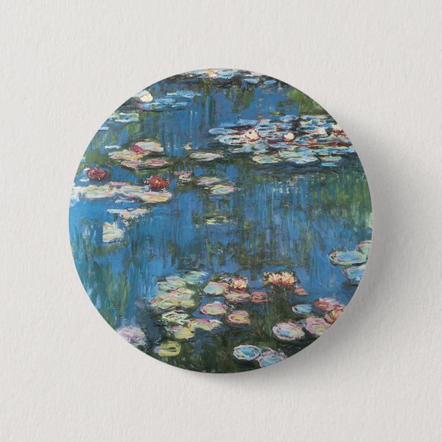 Wasserlilien von Claude Monet, Vintager Impression Button (Vorderseite)
