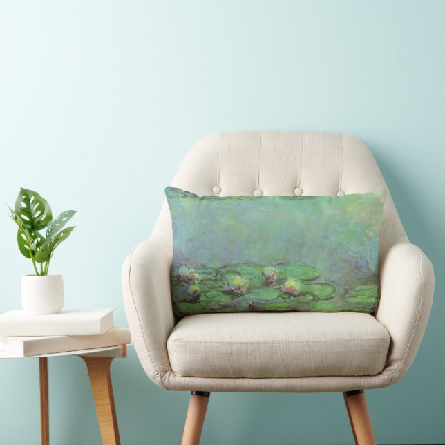 Wasserlilien von Claude Monet, Vintager Impression Lendenkissen (Stuhl )