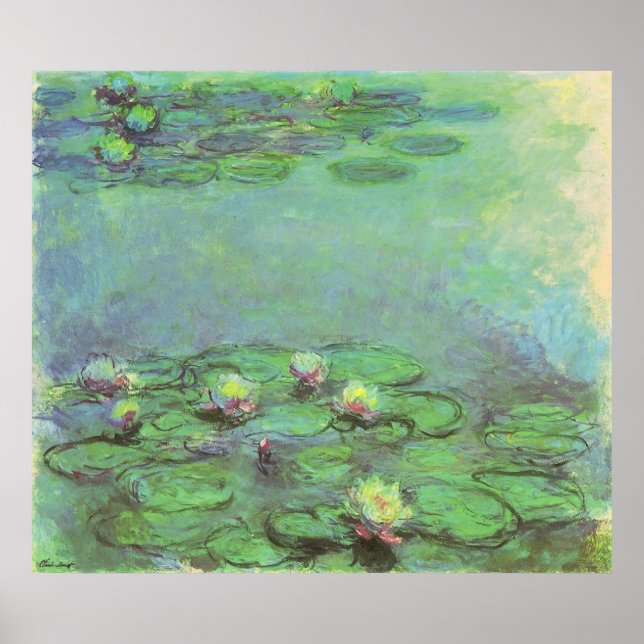 Wasserlilien von Claude Monet, Vintager Impression Poster (Vorne)