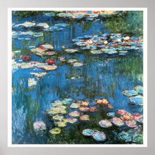 Wasserlilien von Claude Monet, Vintager Impression Poster