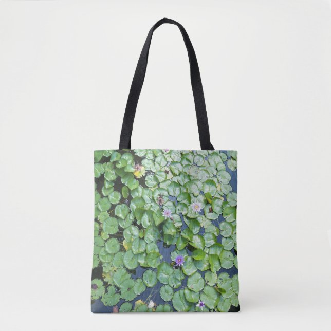 Wasserlilienauflagen auf einer Taschentasche Tasche (Vorderseite)