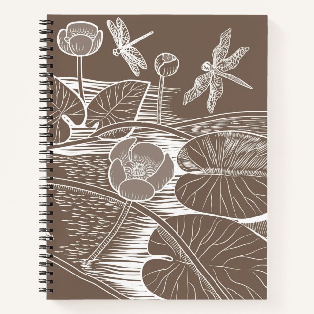 Wasserlilienbraun Notizbuch (Vorderseite)