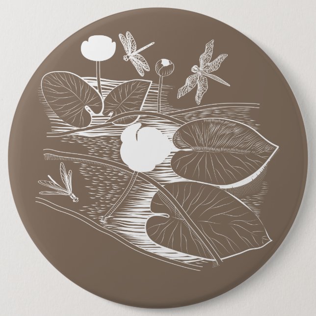 Wasserliliengravur Button (Vorderseite)