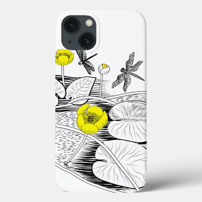 Wasserliliengravur Case-Mate iPhone Hülle (Rückseite)