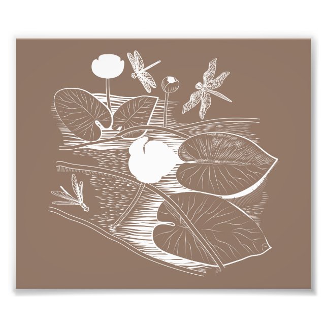 Wasserliliengravur Fotodruck (Vorne)