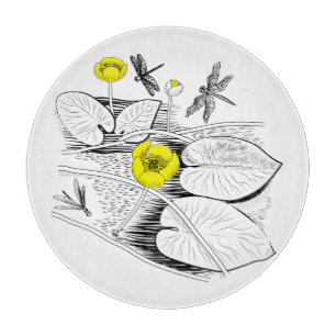 Wasserliliengravur Schneidebrett
