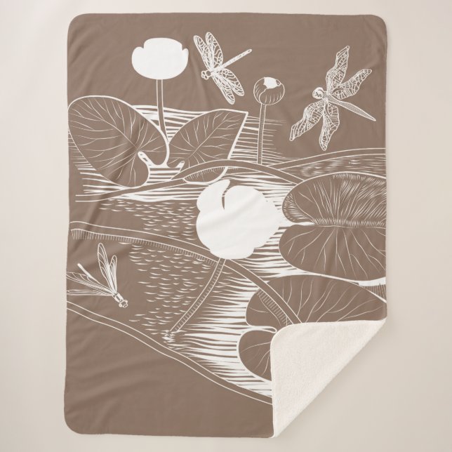 Wasserliliengravur Sherpadecke (Vorderseite)