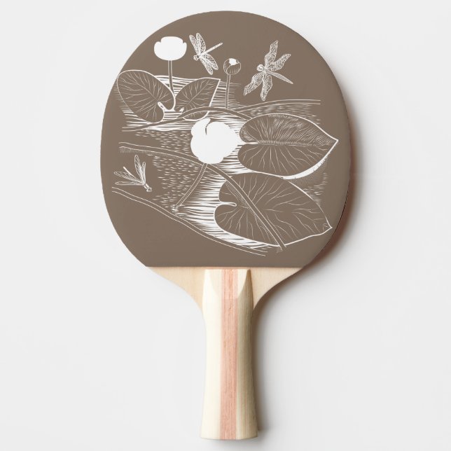 Wasserliliengravur Tischtennis Schläger (Vorderseite)