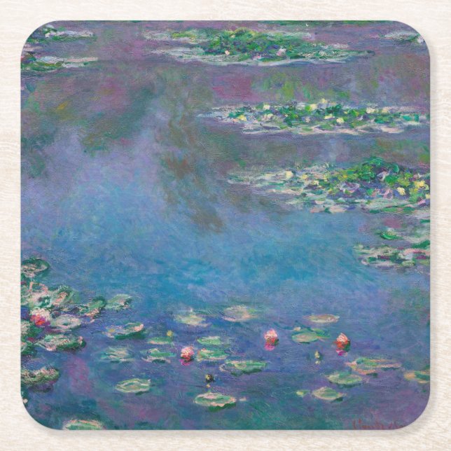 Wasserliliensee, Monet Rechteckiger Pappuntersetzer (Vorderseite)
