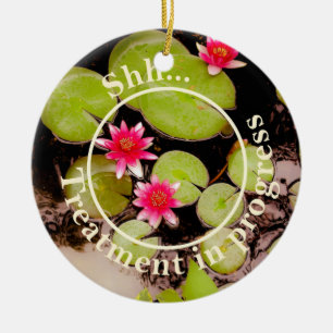 Wasserliliken und Koi-Teich Keramikornament