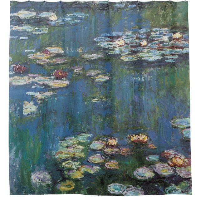 Wasserliliken von Claude Monet, impressionistische Duschvorhang (Vorderseite)