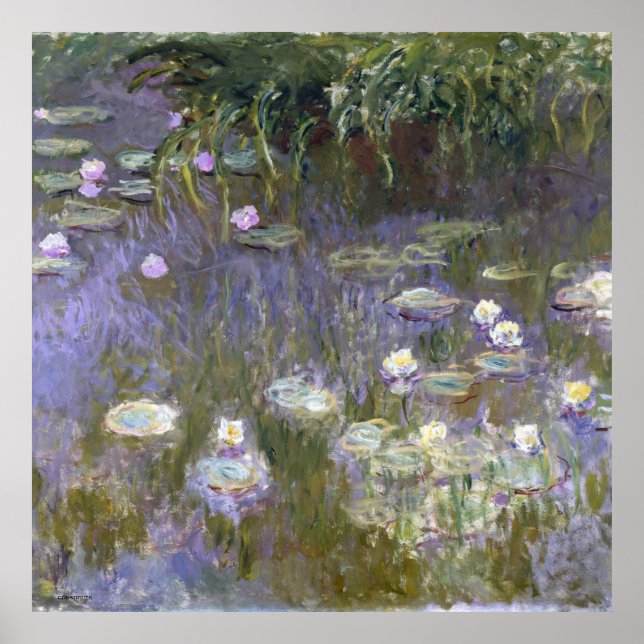 Wasserliliken, wie ein französischer Maler auf Kun Poster (Vorne)