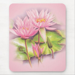 Wasserlililie Rosa Mäuseklee Mousepad