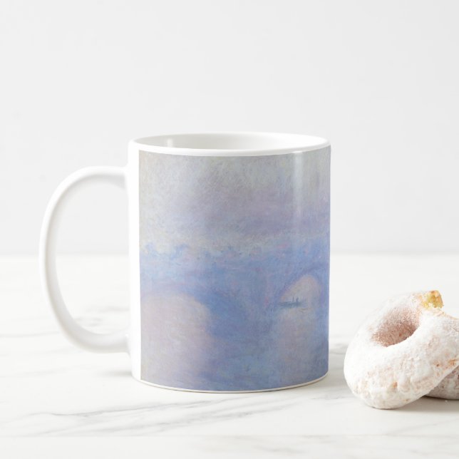 Wasserloo-Brücke, Nebeleffekt von Claude Monet Kaffeetasse (Mit Donut)