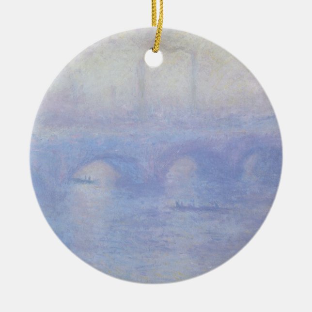 Wasserloo-Brücke, Nebeleffekt von Claude Monet Keramik Ornament (Vorne)