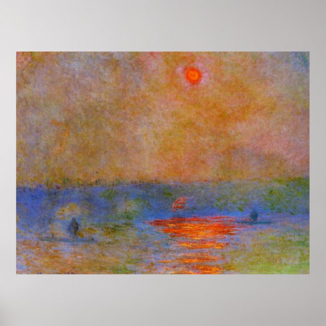 Wasserloo-Brücke, Sonnenlicht im Nebel, Poster (Vorne)