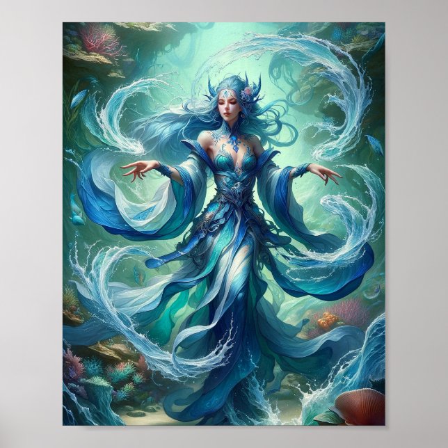 Wassermagierin: Erhabene Beherrscherin der Fluten Poster (Vorne)