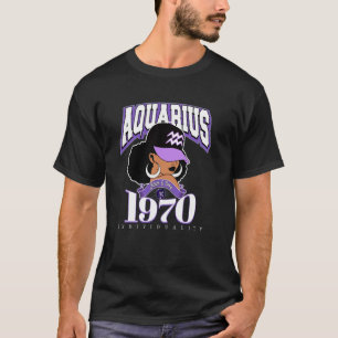 Wassermann 1970 Afro Königin Sternzeichen Geburtst T-Shirt