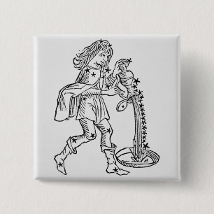 Wassermann (der Wasserträger) eine Illustration Button