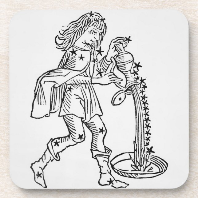 Wassermann (der Wasserträger) eine Illustration Untersetzer (Vorderseite)