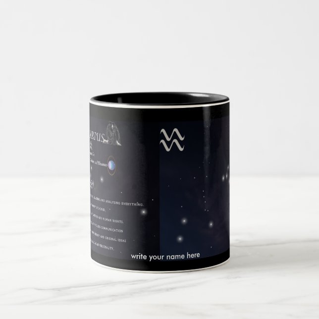 Wassermann die Tierkreis-Sammlung Zweifarbige Tasse (Mittel)