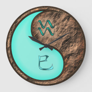 Wassermann & Erde Schlange Große Wanduhr